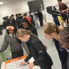 Students during a visit to the Manchester Metropolitan University Institute of Sport, in November 2024